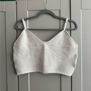 Aerie White Ribbed Camisole Top